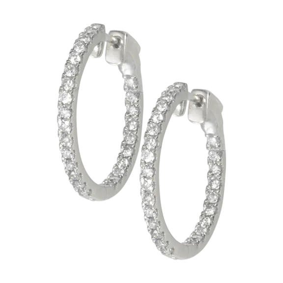 Diamond Muse 1.0 Carat TW Inside Out Lab Grown Diamond Hoop Earrings