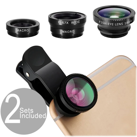 2-Pack: Lux 3 in 1 Camera Lens Kit Bundle