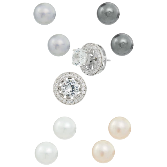 Savvy Cie Sterling Silver Interchangeable Set-of-5 Studs