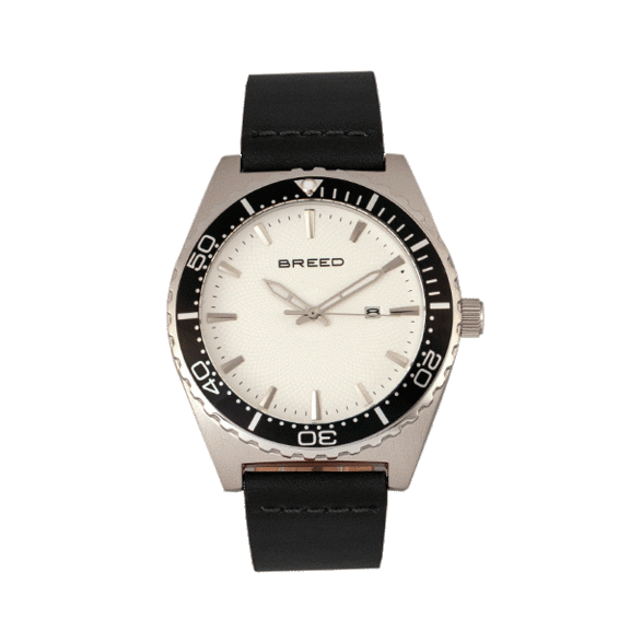 Breed Ranger Leather-Band Watch with Date Display