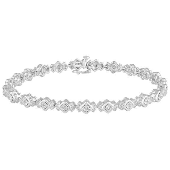 Fifth and Fine 1.00 Carat Diamond Tennis Bracelet in 925 Sterling Silver