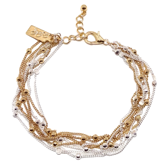Savvy Cie Italian Two-Tone Multi-Strand Necklace