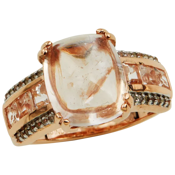 Savvy Cie Genuine Morganite Statement Ring