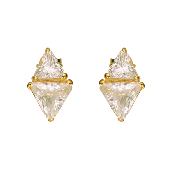 Megan Walford Lab Created Double Trillion Cut Diamond Earrings
