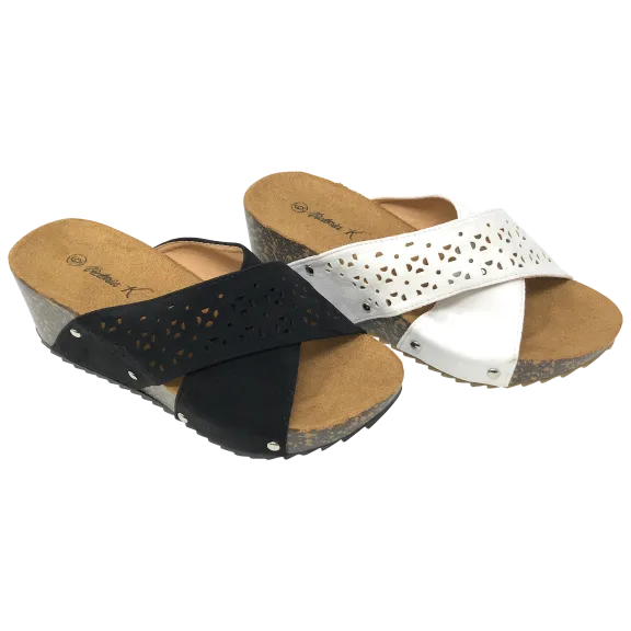 Victoria K. Women Fashion Wedge Cork Footbed Strap Sandals