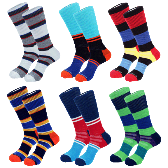6-Pack: Unsimply Stitched Men's Multi-Color Athletic Socks