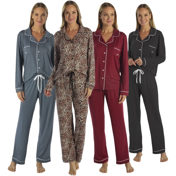 Born Long Sleeve Notch Collar & Pant Pajama Set