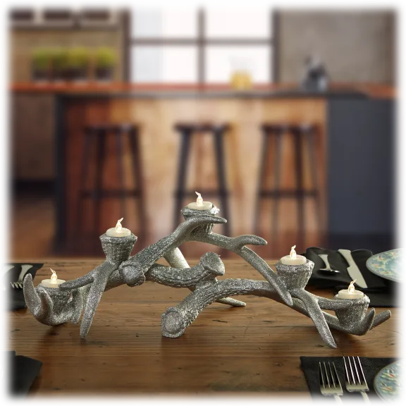 August & Leo Antler Candle Holder with 5 LED Candles