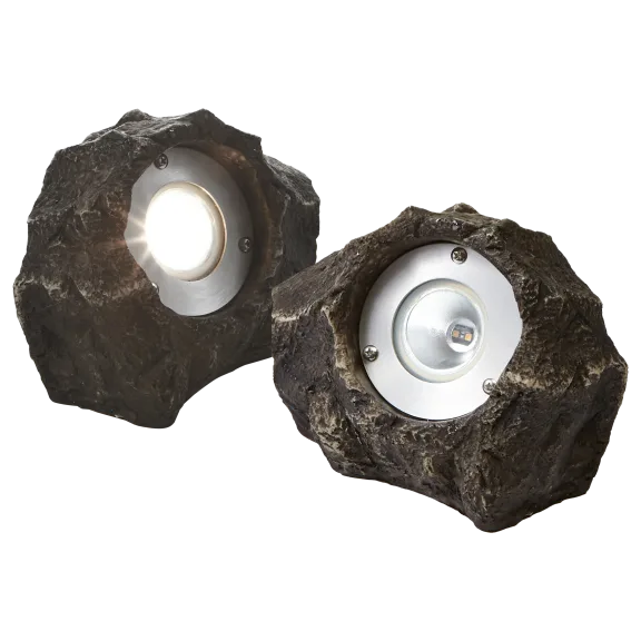 2-Pack: Sterno Outdoor LED Polyresin Landscape Rock Spot Light