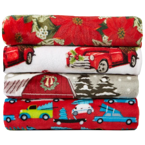 Noble House Winter Microfiber Plush Throws