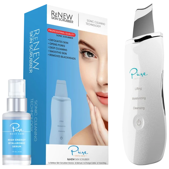 Pure Daily Care ReNew Skin Scrubber with High Energy Hyaluronic Serum