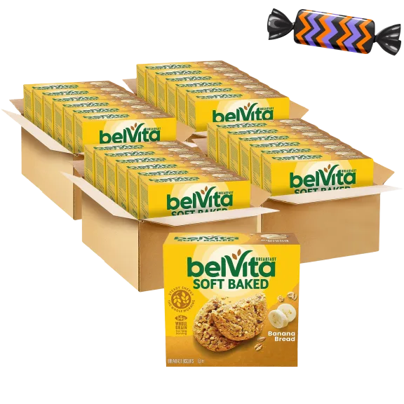 120-Pack: belVita Soft Baked Banana Bread Breakfast Cookies
