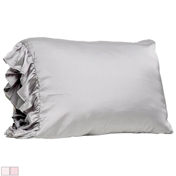 2-Pack: Bella il Fiore Silky Pillowcase with Ruffle