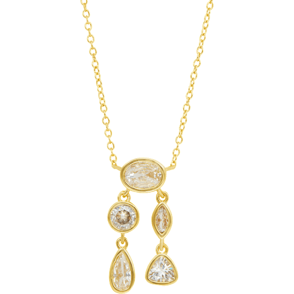 Savvy Cie Bezel Set Mixed Shape Cubic Zirconia Jewelry