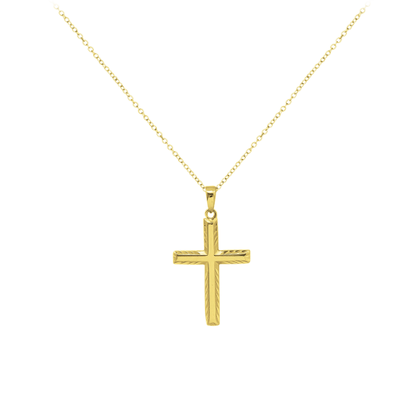 Savvy Cie 18K Gold Sterling Silver Cross Pendant Necklace