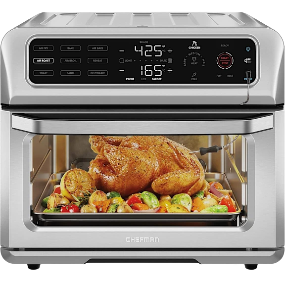 Chefman 12-in-1 Air Fryer Toaster Oven Combo with Probe Thermometer