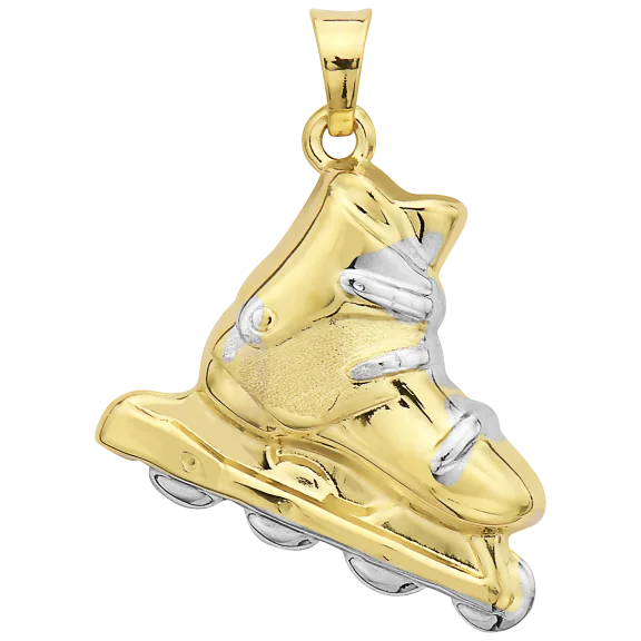 Pori Jewelers 14K Two Toned Gold Roller Skate Pendant