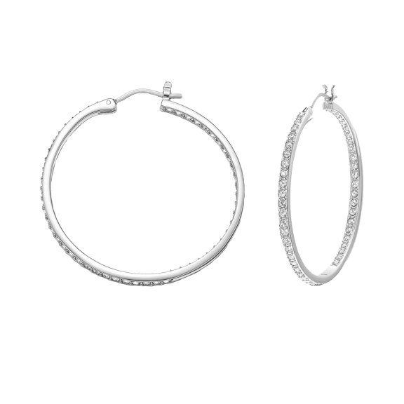 Megan Walford Lab Created Paved Diamond Hoop Earrings