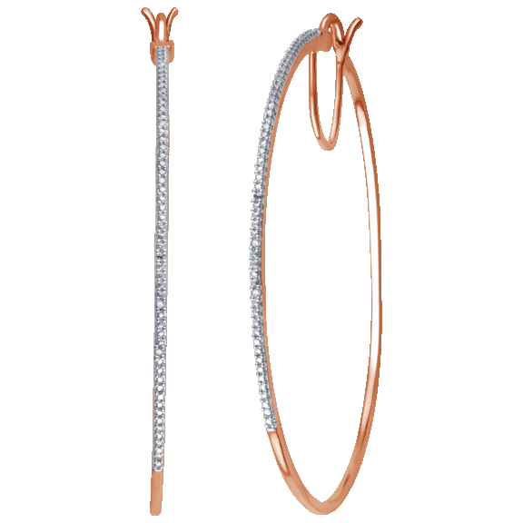 Diamond Muse Gold-Plated Diamond Accent Hoop Earrings