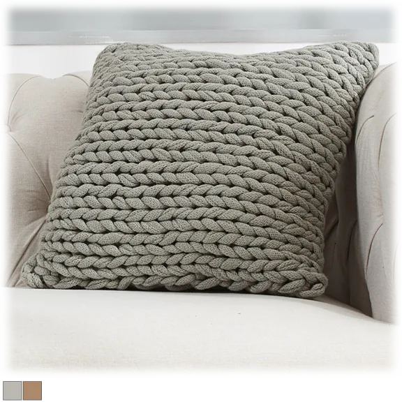 Cheer Collection 18" x 18" Cable Knit Throw Pillow