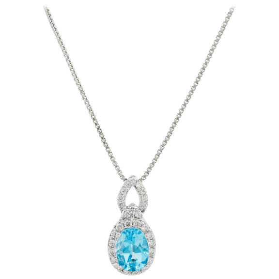 Savvy Cie Statement Created Blue Topaz Pendant Necklace