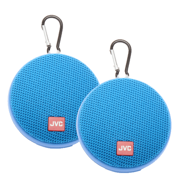 2-Pack: JVC Wireless Speakers with Surround Sound and Water Resistance