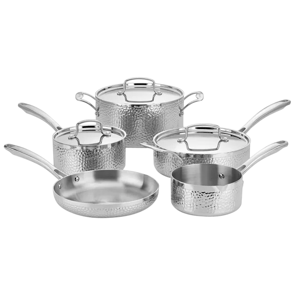 Cuisinart 8-Piece Stainless Steel Hammered Cookware Set