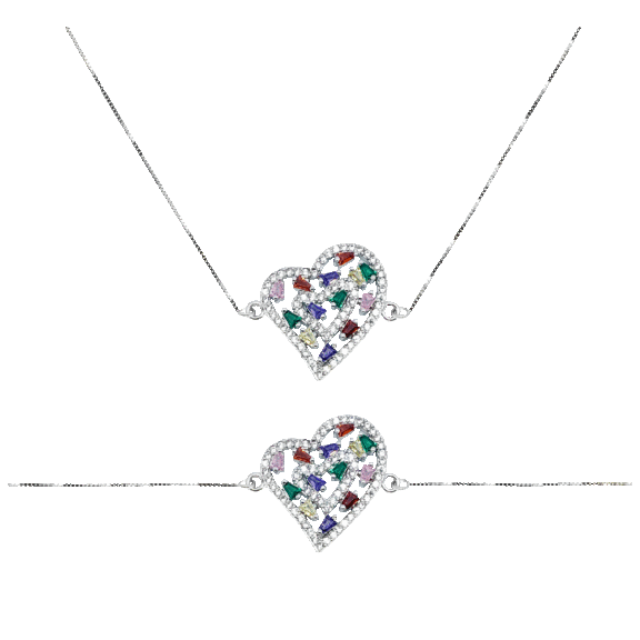 Pacific Pearls Bua Bay Soulmates 18K Gold & Swarovski Necklace & Bracelet Set