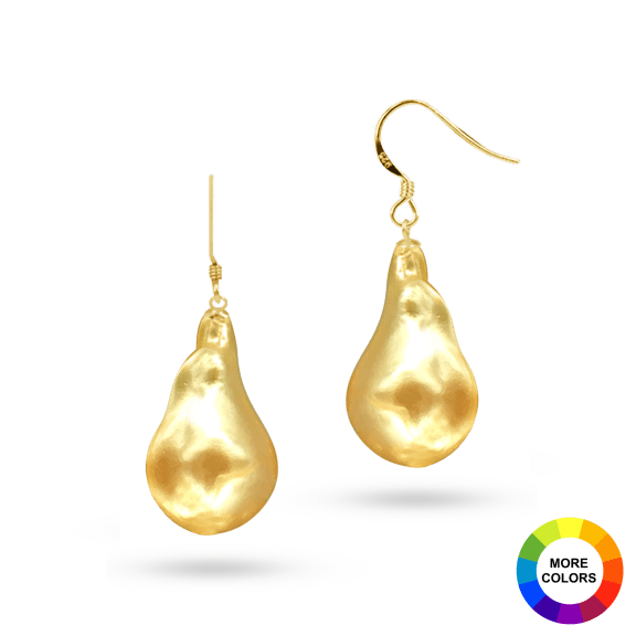 Polynesia Collection 20mm Giant Baroque Pearl Earrings on 18K Gold Hooks