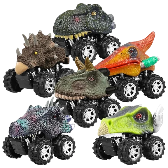 6-Pack: Hakol Dinosaur Car Toy Set