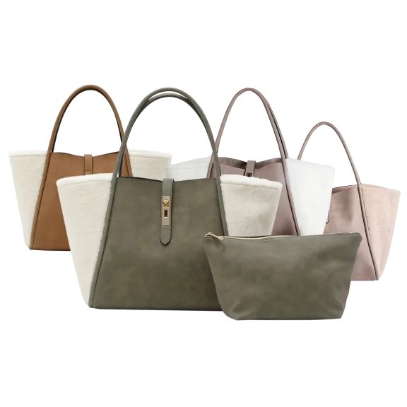 UN Billion Large Lacy Sheep Fur Tote