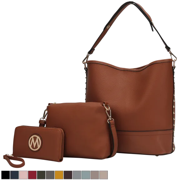MKF Collection by Mia K Ultimate Hobo Bag, Crossbody and Wallet Set