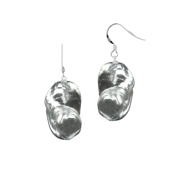 Pacific Pearls Polynesia Collection 20mm Giant Baroque Pearl Earrings