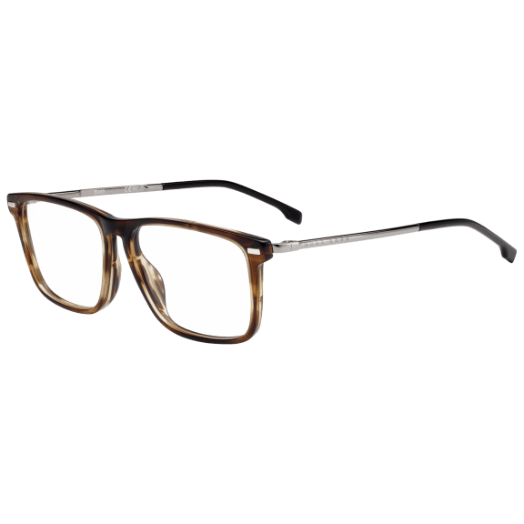 Hugo Boss Eyeglasses with Brown Silver Acetate Rectangular Frames-0931 KVI