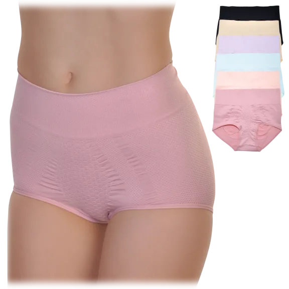 6-Pack: Angelina Seamless High Waist Microfiber Control Briefs