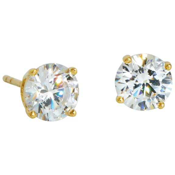 Savvy Cie 2.00 Carat TW Swarovski Crystal Stud Earring with a 14 Karat Gold Post