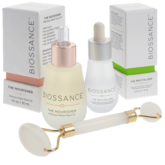 Biossance Nourishing Facial Serum Bundle with Bonus Facial Roller
