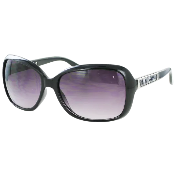 Bob Mackie Black With Silver Oversized Frames with Smoke Lenses