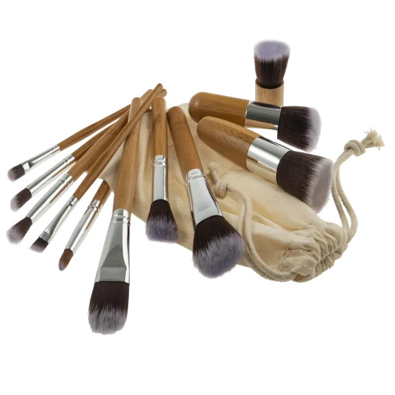 SwissTek 11-Piece Makeup Brush Set with Bonus Storage Bag