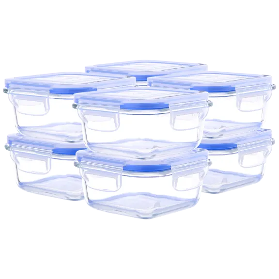Kinetic Elements 16-Piece Square Glass Food Storage Set (18oz)