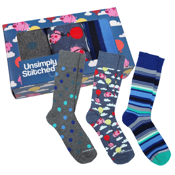 3-Pack: Unsimply Stitched Men's Holiday Dress Sock Gift Set