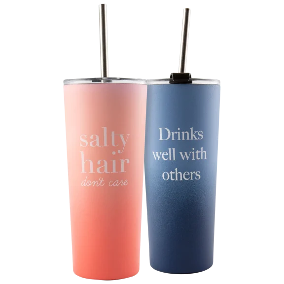 2-Pack: Cambridge "Drinks Well With Others" & "Salty Hair Don't Care" Tumblers