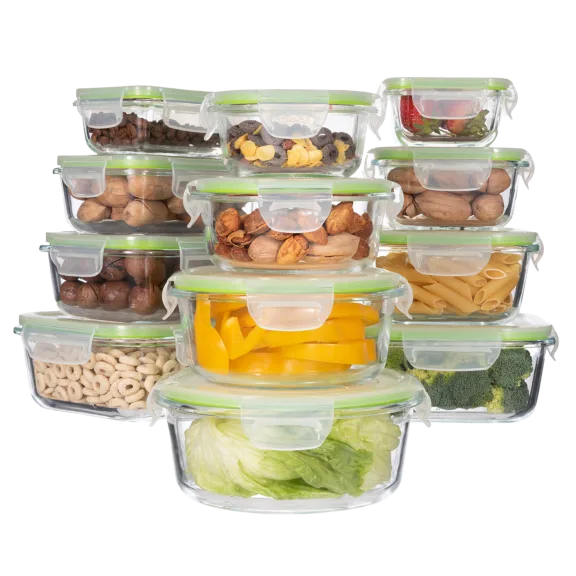 Genicook 24-Piece Glass Food Containers with Lids