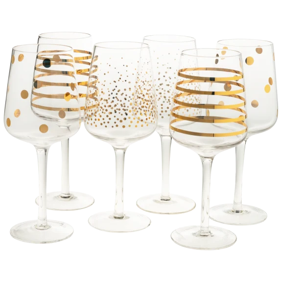 6-Pack: Assorted Metro Wine Glasses by Shiraleah Chicago