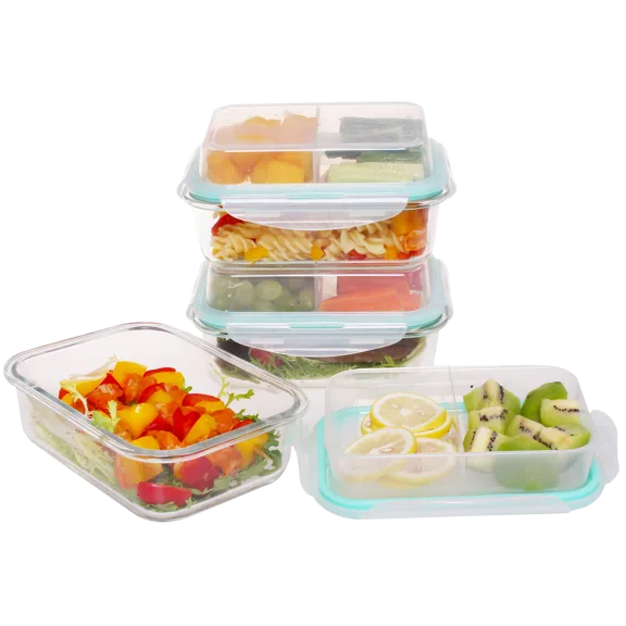 Coccot 6-Piece Glass Food Storage Set with Locking Lids