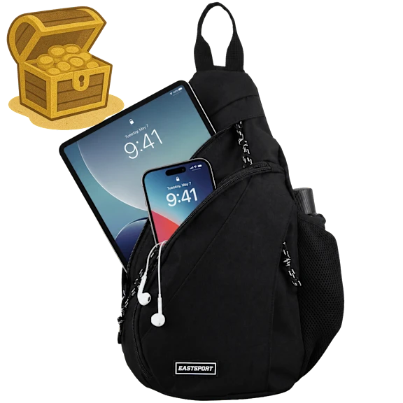 Eastsport Ergo Sling Bag with Water Bottle Pocket