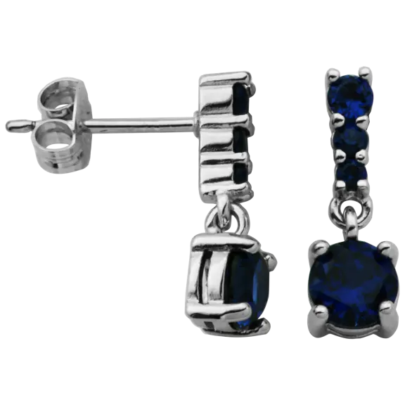 Morgan & Paige Sterling Silver Sapphire Cascading Drop Earrings