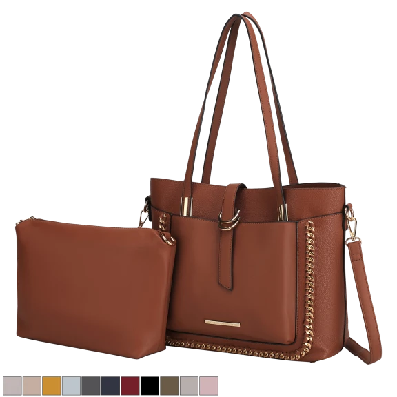 MKF Collection Raya Vegan Leather Shoulder Bag with Crossbody Pouch by Mia K.