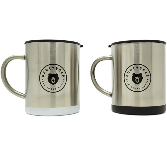 2-Pack: Burlybear Double Wall Insulated Stainless Steel Coffee Mugs