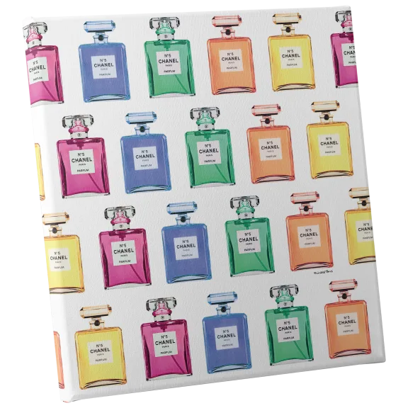 Fairchild Paris Chanel Bottles Wallpaper Canvas - 30" x 30"